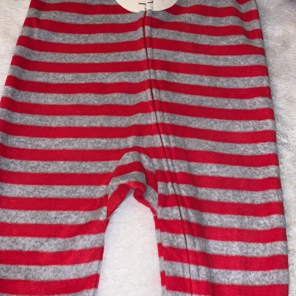Carter’s Reindeer Striped Sleeper Footed One-piece Baby - Picture 4 of 9